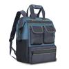 Tool Backpack 31x21x43cm Wide Top Opening Multiple Exterior Pockets for Wrenches Screwdrivers Easy Access Organization