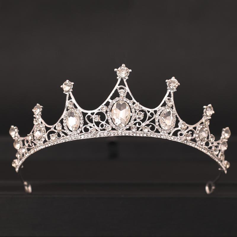 Coroană de Nuntă Bijuterii de Păr Accesorii de Păr de Mireasă Femei Coroană Baroc Strassuri Cristal Tiare Mireasă Regină Coroane de Petrecere Cadou