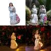 Resins Mother Child Statue with LED Heartwarmings Family Decoration Art Piece X3UC