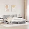 Bed Frame with Headboard Concrete Grey 200 x 200 cm Engineered Wood