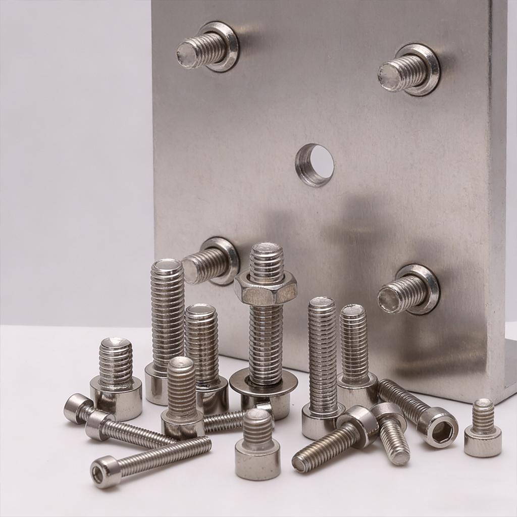 460pcs - M3 M4 M5 M6 Socket Head Cap Screws, Stainless Steel Socket Head Cap Screws, Nuts and Washers Set, for Home DIY Repairs.