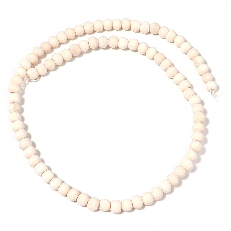 

1 Strand/Lot Natural White Wooden Beads Round Hemu Spacer Bead for Jewelry Making Findings DIY Bracelets Doodle Toys