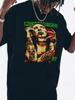 Rockowa koszulka Marilyn Manson z nadrukiem Mansona Wykonana z czystej bawełny Luźny krój Krótki rękaw Okrągły dekolt Ciężka gramatura