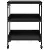Kitchen Trolley Black Oak Effect 60 X 41 X 80.5 Cm