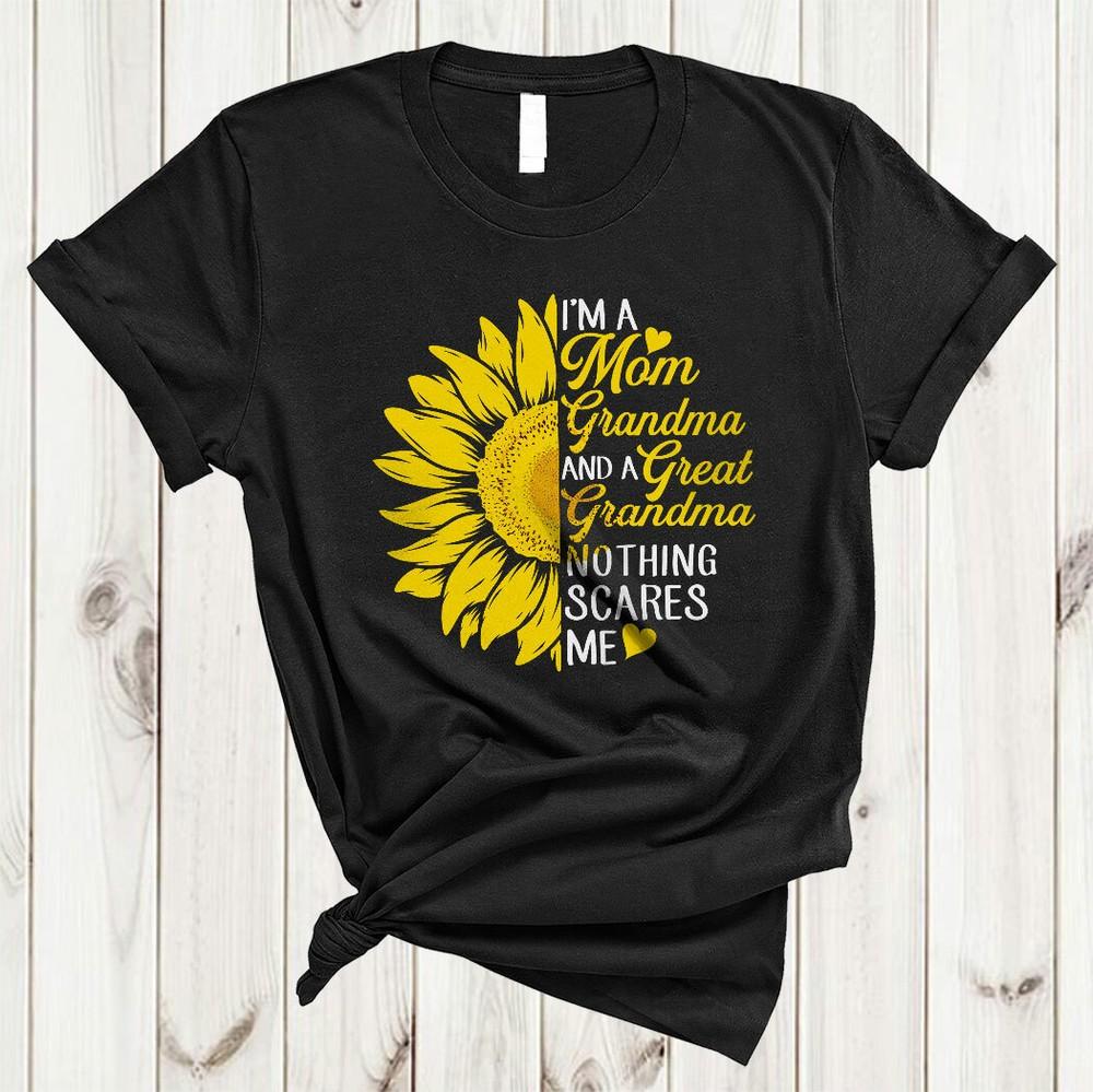 Ich bin eine Mutter, Oma und Ur-Oma Muttertag Sonnenblume Schmetterling T-Shirt