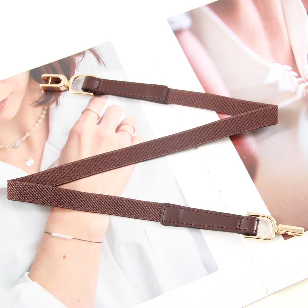 Stylish and Minimalist Waist Chain Women's Belt Korean-Style Elegant Retro Pearl Waist Sash with Elastic Leather Strap