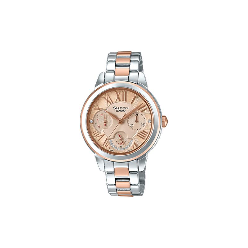 

Casio CASIOSHEEN 50m quartz movement stainless steel strap Japanese and Korean watch women s watch gold dial SHE-3059SPG-9A золотий