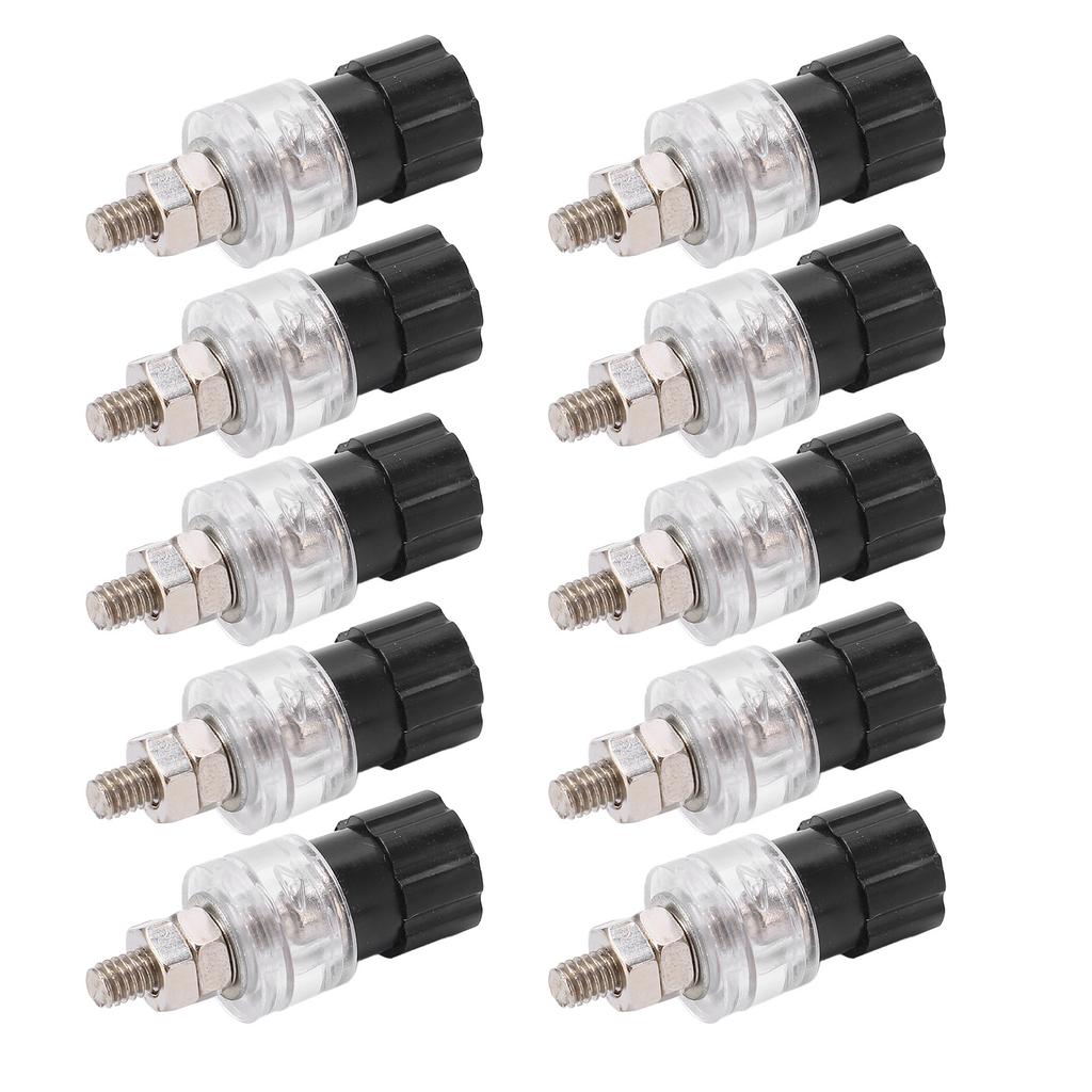10pcs Banana Socket 4mm 0.2in Copper Screw Transparent Zinc Alloy Material Speaker Binding Post 30Vac‑60Vdc