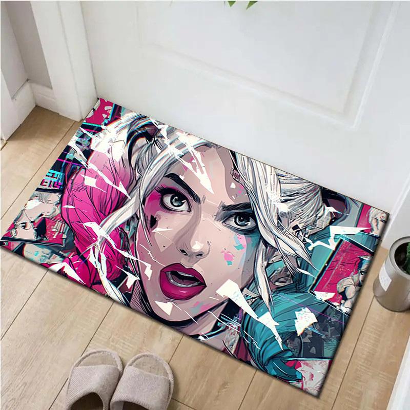 1pc Office Carpet Chair Mats Cyberpunk Anime Girl Perfect for Decorating Office Chairs, Living Rooms, Or Bedrooms,Polyester Carpet