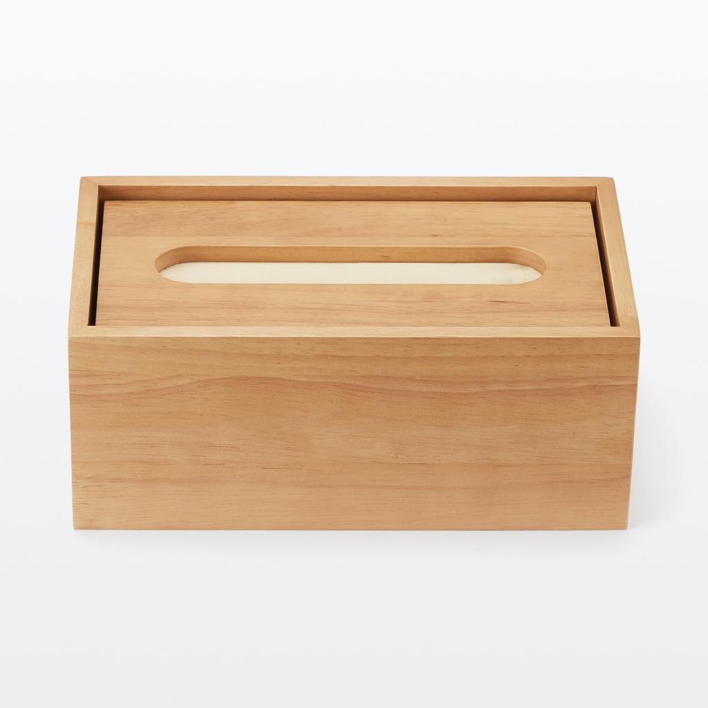 MUJI Taschentuchbox aus Holz, Innenmaße Breite x Tiefe 11 x Höhe, für Soft Pack Taschentücher, 83410551, 20,5 x 8,5 cm