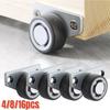 Mini Directional Track Pulley Silent Rubber Furniture Casters For Trolley Drawer Kitchen Cabinets