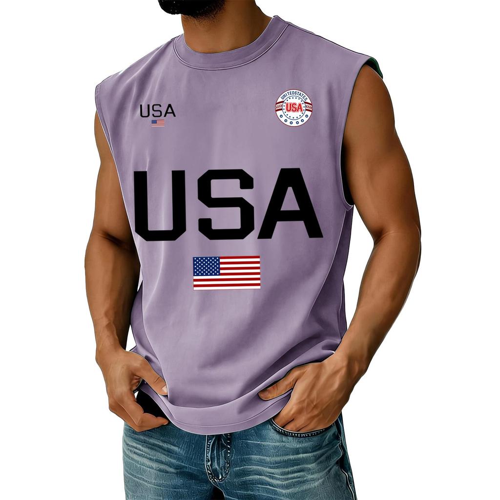 Men's Casual Independence Day Printed Tank Top