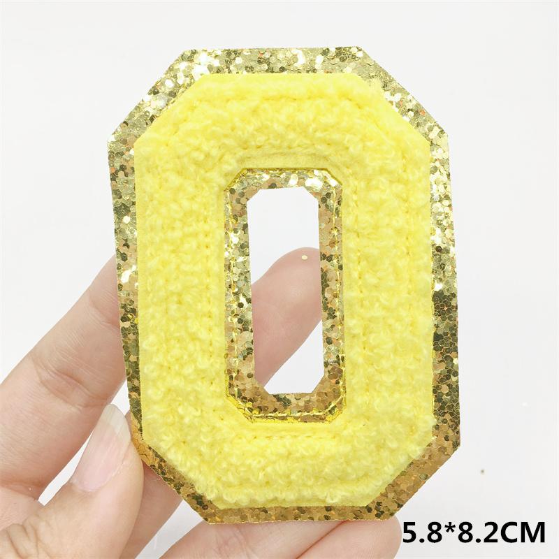 A-Z Big Size Letter Patches For Clothing Yellow Color Iron On Patches On Clothes Sew On Stickers Applications(8Cm)