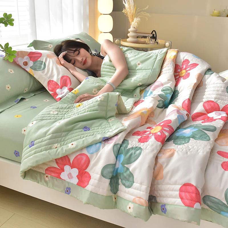 Letní patchworková přikrývka Květina Potištěná prošívaná přikrývka na postel Single/Queen/King Size Přikrývka/přikrývka na léto
