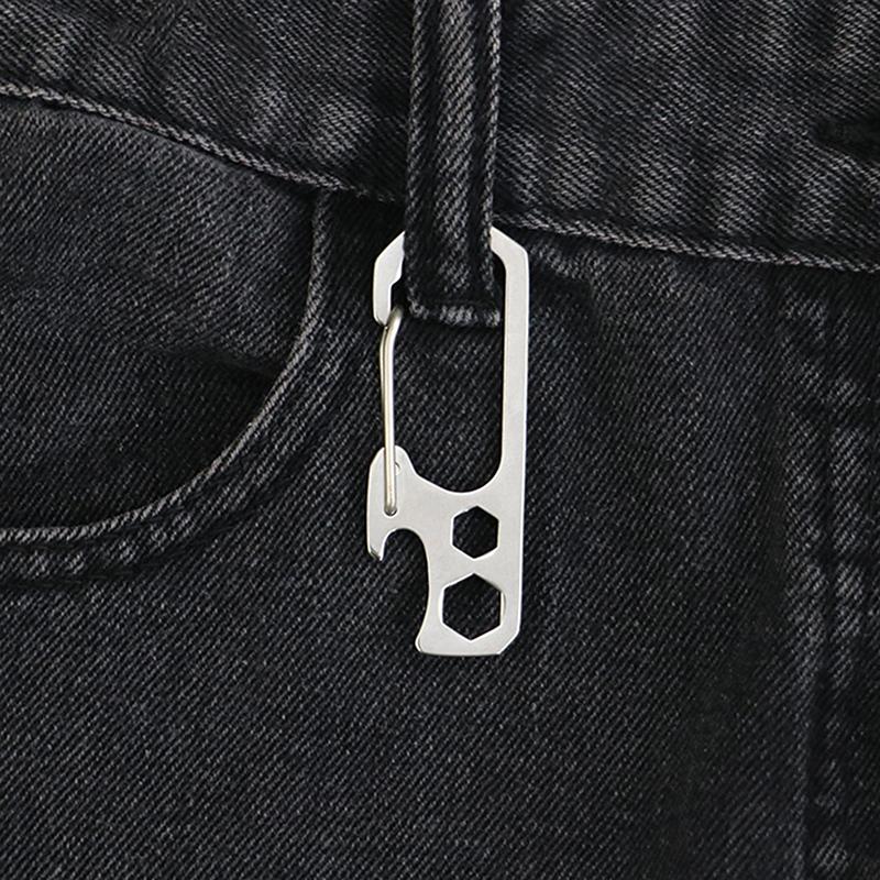 1Pc S Type Stainless Steel Carabiner Portable Mini Keychain Hook Anti-Theft Backpack Buckle Outdoor Camping Equipment