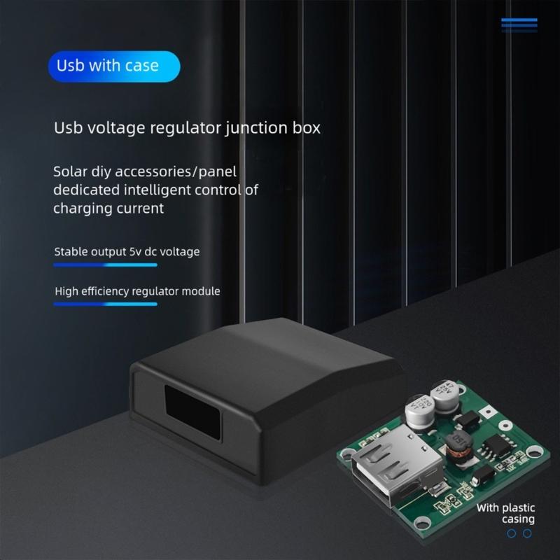 Dense Photovoltaic Panel Regulator Box With USB Port Permanent ABS Building For Camping Power Supply Stability