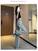 Women's Light Color High Waist Wide Leg Ripped Jeans, Plus Size, Loose Fit, Floor-Length, Summer Style.