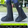 1Pair Rain Boot Shoe Cover Black Waterproof Reflective High Top Reusable Motorcycle Cycling Bike Clear Wear Shoes Dust Covers