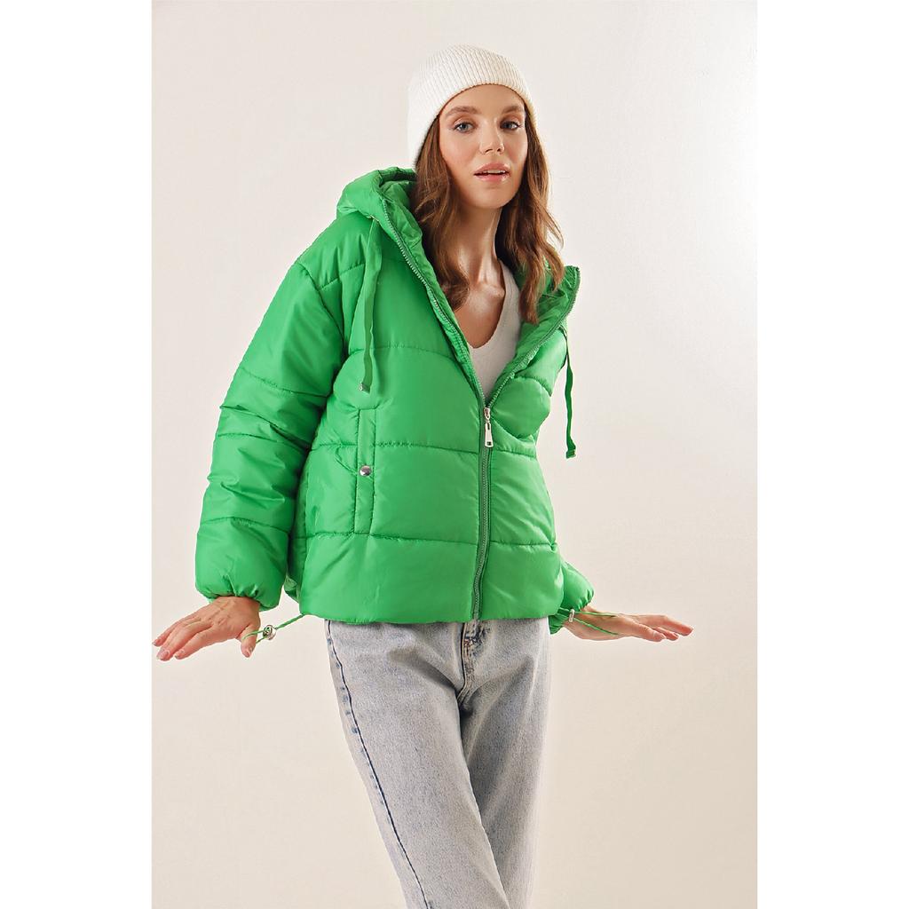 Damen-Daunenjacke mit Kapuze und Reißverschluss Y20w110-7115