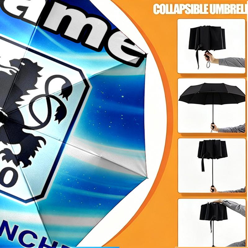 Custom Name Personalized 1860 Munchen football club Print Umbrella, Auto Open Close, 8‑Rib Sturdy Frame, Commute Camping Hiking Use, Birthday Gift