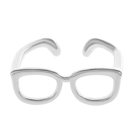 Couple Finger Ring Mini Glasses Adjustable Ring Sparkling Rhinestone Encrusted Fingertip Ring Finger Accessory