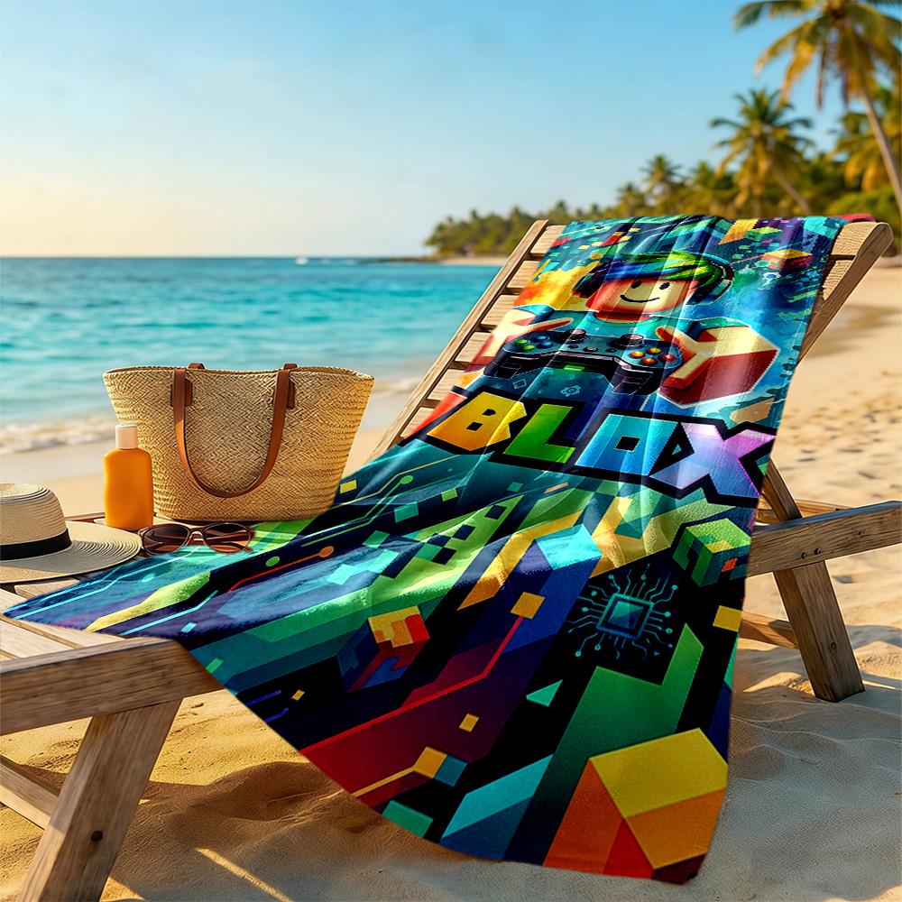 Roblox Beach Towel Soft Durable Quick-Dry Comfortable Lightweight Suitable for Sports, Travel, Swimming, Yoga, Bathroom, Beach, And Pool