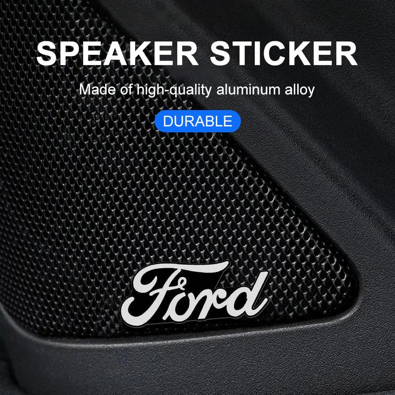 3D Bilstyling Klistermärke Aluminium Emblem Interiör Högtalare Ljud Badge För Ford Focus Mondeo Kuga Fiesta MK7 Escort Explorer Edge 2 4 MK2 MK4