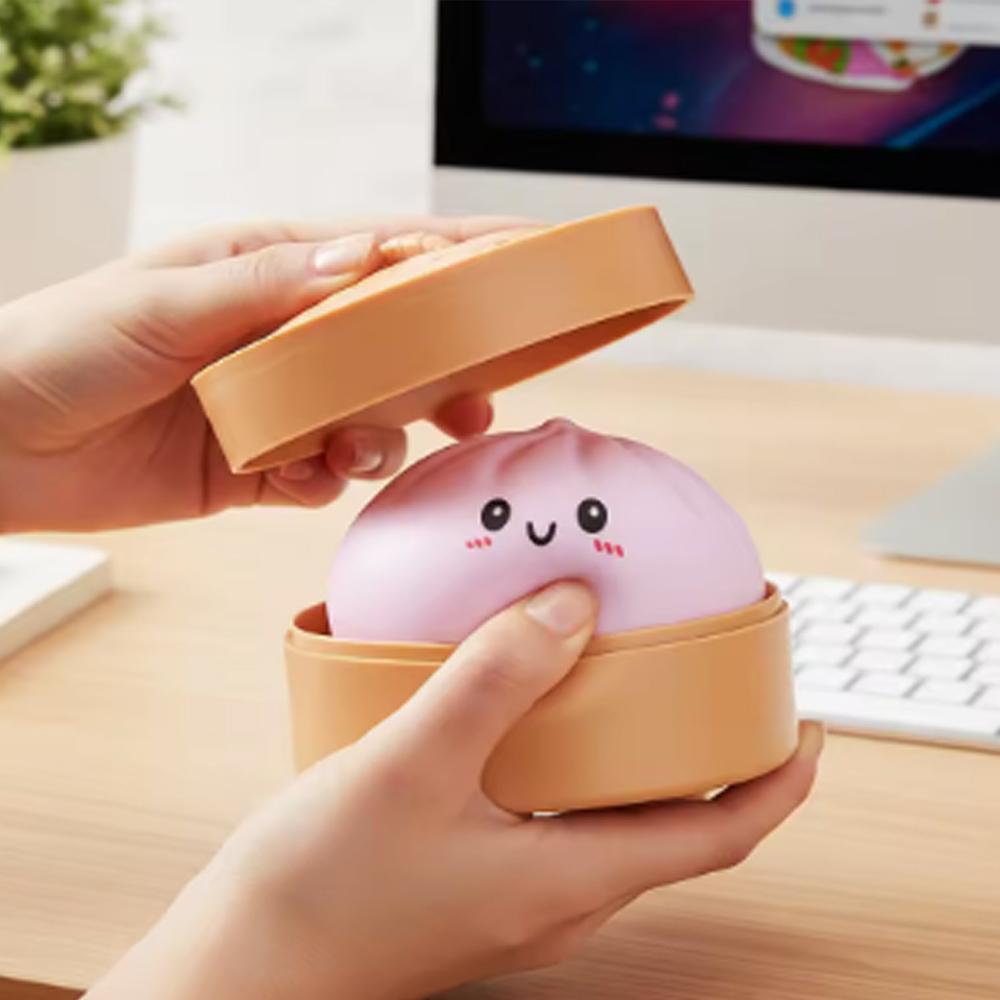 Colorful Stretchy Bread Toys Realistic Giant Steamed Bun Squeezable Low Rebound Reusable Decompression Toy For Home Decor & Gift