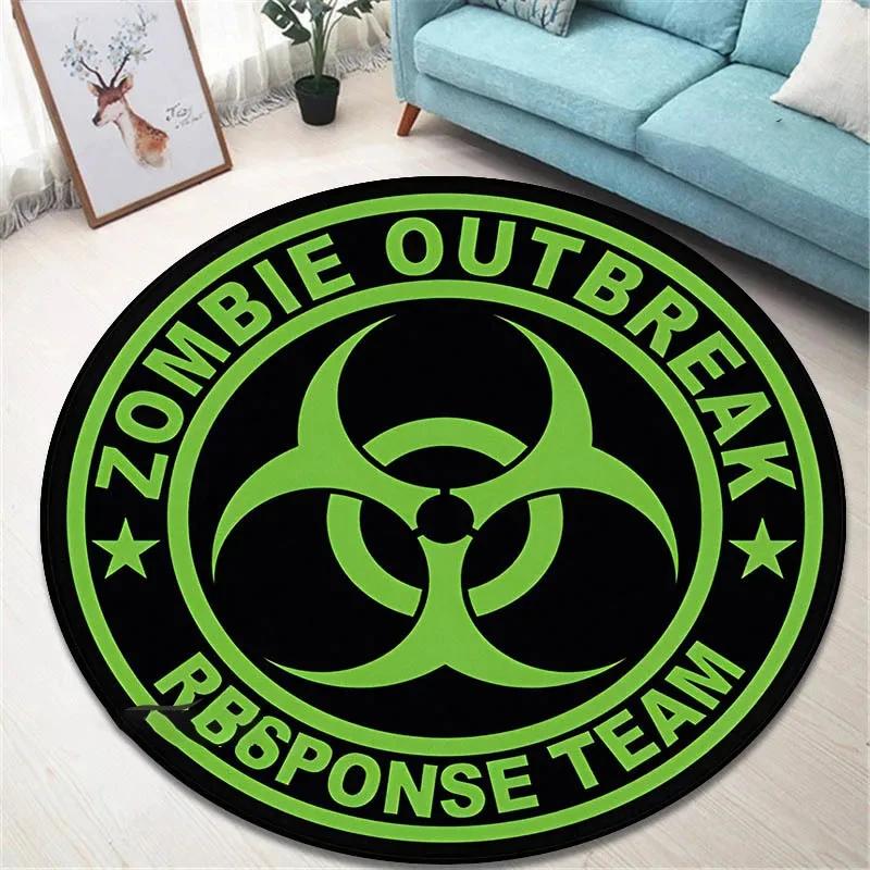 R-Resident Evil Umbrella Printed Round Carpet Living Room Bedroom Beautiful Mats Non -slip Door Pad Floor Mats Birthday Gift
