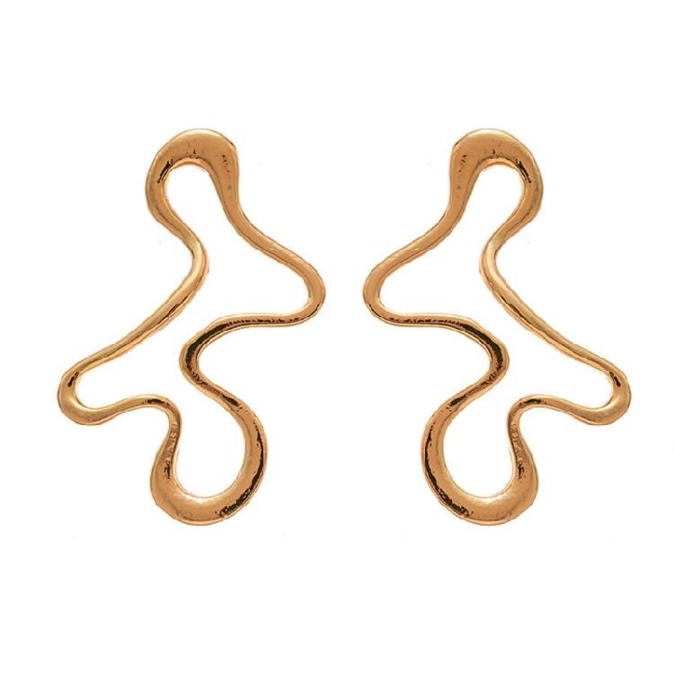 Chic Abstract Drop Earrings Gold/Silver Tone Modern Design Asymmetrical Studs Comfortable Daily Ear Studs Jewelry золотой