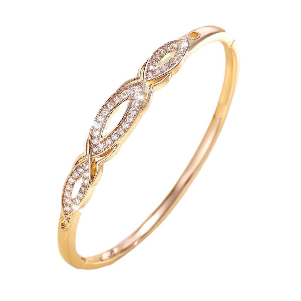 Fashionable Light Luxury Cross Design Stone Simple High-end Bracelet for Women