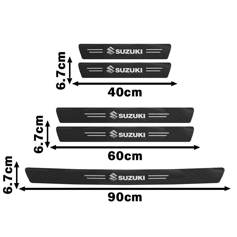 Carbon Fiber Door Sill Protector Leather Vinyl Sticker For Suzuki JIMNY Grand Vitara Sx4 Swift Alto Auto Trunk Threshold Decals