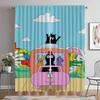 Les Barbapapa Home Interior Curtains 2 Pieces Tulle for Bedroom Halloween Decoration Modern Living Room Curtains Shades Curtain