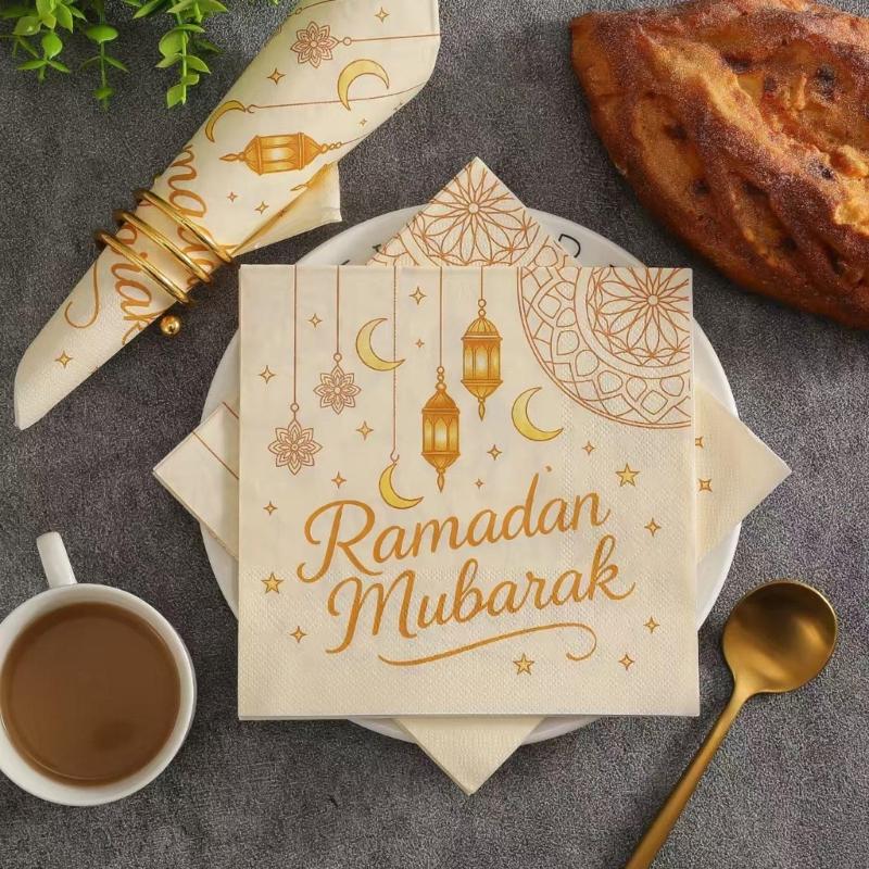 Pack of 20 Premium Disposable Napkins Feature Gold Foil Embellishment Ideal for Holiday Celebration Party Supplies