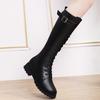 New Winter Fashionable Boots Round Toe Mid-heel -strap High Boots Comfortable Non-slip Enhance Personality Sexy Botas Mujer