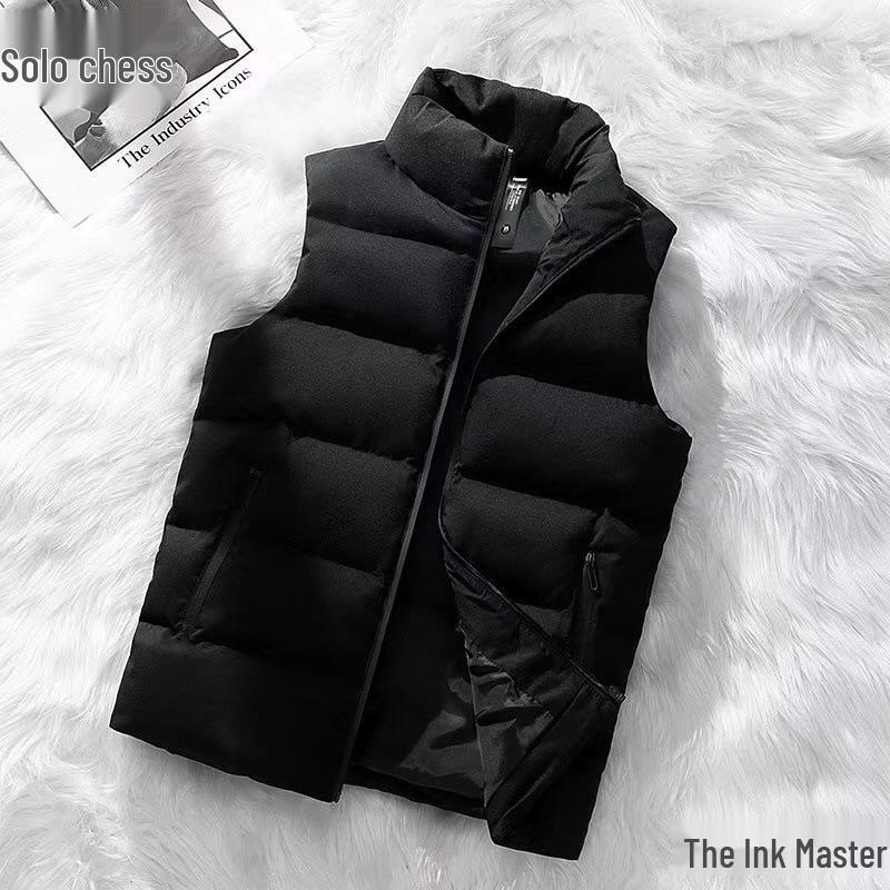 Men's Large Size Thick Warm Cotton Vest for Autumn and Winter