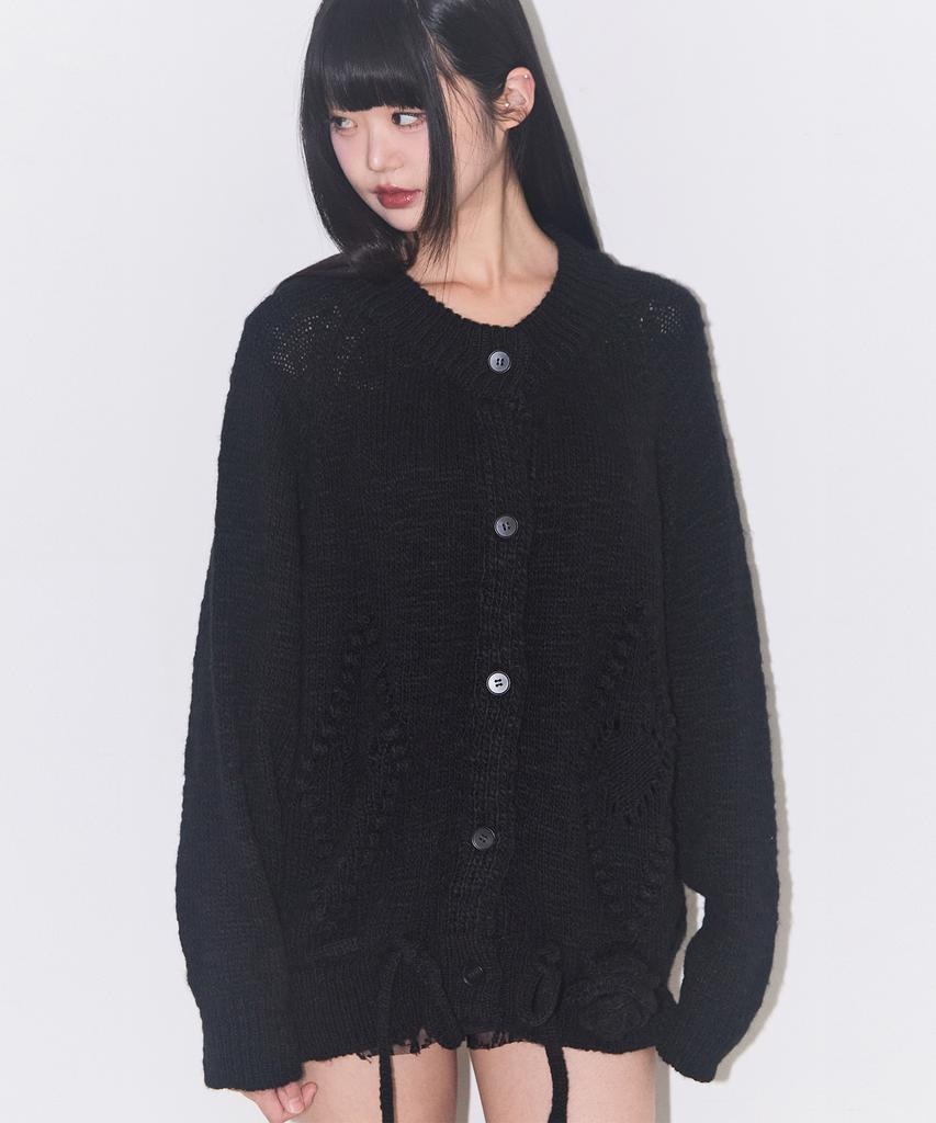 ILLIGO Bloom Bow Off-Shoulder Knit Black