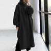 Felpa con cappuccio oversize ispessita da donna alla moda, abito lungo a maniche lunghe a tinta unita, abbigliamento autunno-inverno