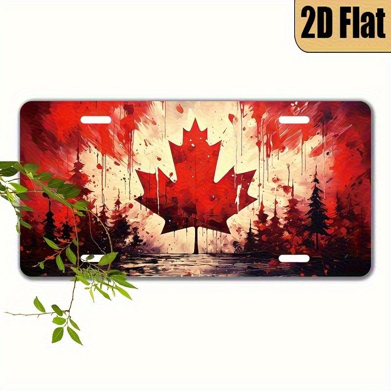 D FlatCanadian Maple Leaf Metal Wall Sign Vintage Maple Leaf with Canadian Flag DesignOutdoor Decoration for home