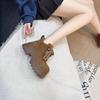 Temperament thick-soled Martin boots women's new autumn lace-up short boots small height-increasing boots
