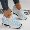 Scarpe Basse Casual da Donna con Glitter e Paillettes, Moda Versatile, Aumenta Altezza Interna, Primavera ed Estate