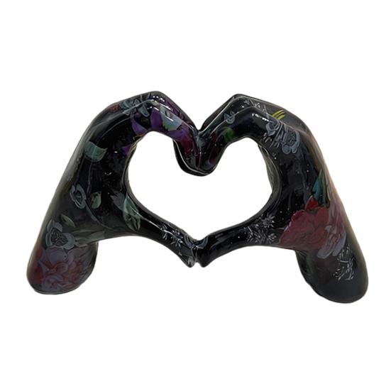 Heart Hands Sculpture Love Heart Hands Gesture Statue for Room Bookshelf Coffee Table Dining Table Centerpiece