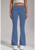 Women's Low-Waist Flared Yoga Pants - Casual Exercise Sportswear, European & American Style, High-Waisted Wide-Leg Design.
