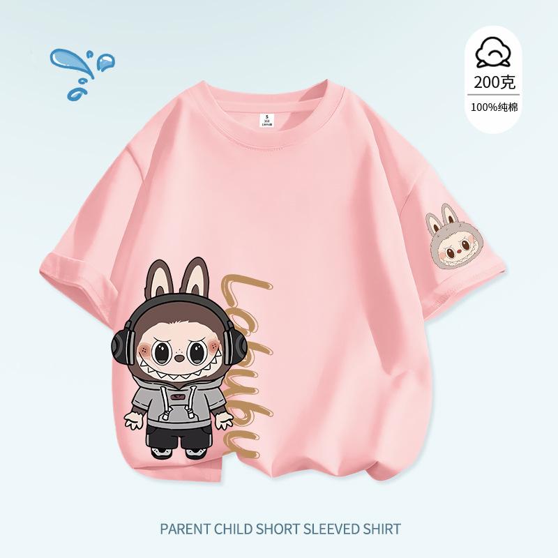 LABUBU Women's and Girls' Popular T-shirt Cute and Comfortable Cartoon Summer Casual Top