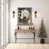 Christmas Holiday Horse Bunny Winter Landscape Church Barn Poster and Prints Painting Wall Pictures for Living Room Home Decor