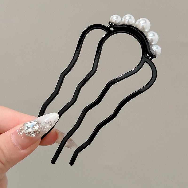 1Pcs Pearl Hair Fork Hair Clip Hairpins Metal U-Shaped Hair Sticks Combs Women Girl Hair Accessories Ornament Styling Tool