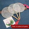 DIY Hand-Painted Round Silk Fan for Tracing and Coloring, Painting Fan for Parent-Child Warm-Up Activities, Handmade Fan Material Kit