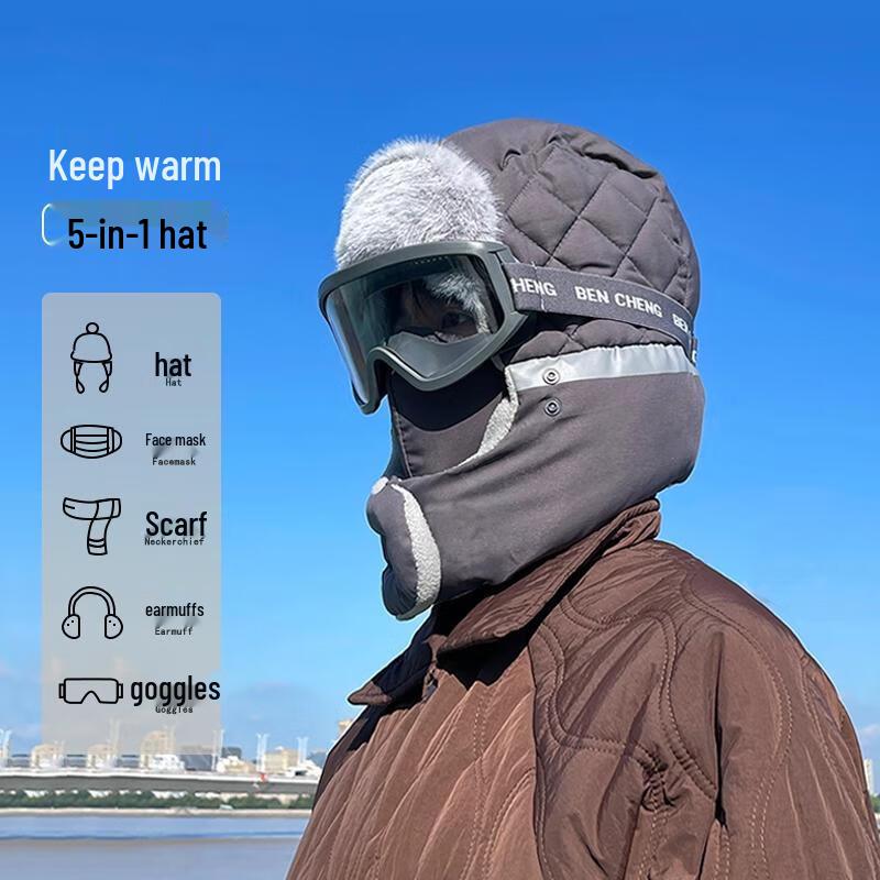 

HANDUNYOU Зимняя велосипедная шапка-ушанка