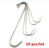 10 Pcs S Shaped Stainless Steel Beef Hook Roast Meat Squab Ring Chicken Wing Ring Kitchen Hooks Store Restaurant BBQ Bacon Tools
