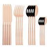 16Pcs Black Silver Cutlery Set Dinnerware Set  Knife Fork Tea Spoon Family  Flatware Set Stainless Steel Tableware Western Kitchen Set